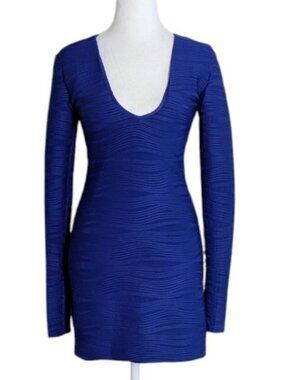 MILLAU Women's Long Sleeve Form-Fitting Dress Size S Royal Blue